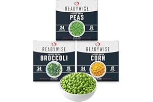 READYWISE - Verduras liofilizadas, 72 porciones, kit de 3 cajas, MRE, para almacenamiento de alimentos, kit de emergencia, artículos de preparación para huracanes, senderismo, artículos esenciales de