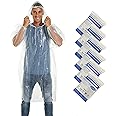 Teentok 6 Pack Poncho Waterproof Rain Poncho for Adult - Disposable Ponchos for Men and Women with Hood and Sleeves for Outdoor Recreation, Festivals, Camping, Hiking