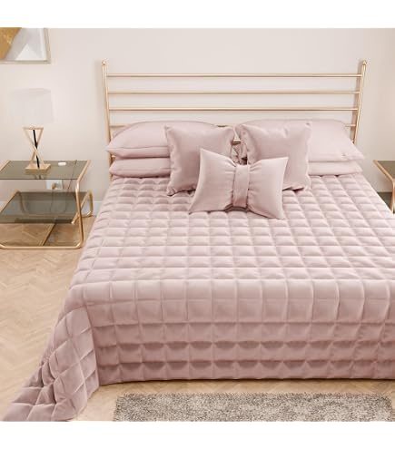 Trapuntino Estivo Matrimoniale 250x250 Cm – Copriletto Stampato Medusa Oro, Microfibra Anallergica, Lavabile E Certificato Oeko-Tex