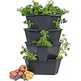 PAUL POTATO Starter Kartoffelturm - 4 Etagen von Gusta Garden - anthrazit/grau - stapelbar - Hochbeet/Pflanzgefäß für Balkon 