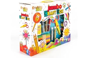 Kreative Kids Jumbo 300 Piece Creative Craft Box | Includes Arts and Crafts Pom-Poms, Glitter, Feathers and More | Kids Arts and Craft Kit