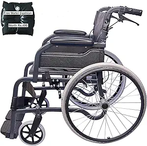 KHL Steel Wheelchair with Attendant Brake (Diamond Black)