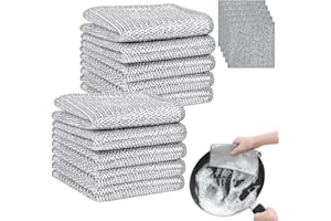 YUE 20 Piezas Paños de Alambre Multiusos, Trapos de Cocina de Alambre para Húmedos y Secos, Paños de Limpieza Multifuncional para Lavar Platos, Non-Scratch Estropajos para Cocina, Platos