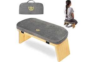 Florensi Banco de meditación (45,7 x 17,8 x 15,2 cm), bambú, Taburete Plegable y ergonómico, Banco de oración Resistente, cómodo para arrodillarse o Sentarse, meditación más Profunda y más Larga