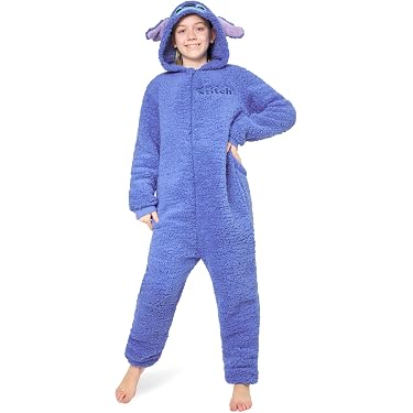 Pyjama Combinaison Fille Polaire à Capuche - Grenouillère Chaud Confortable Manches Longues 3-12 Ans