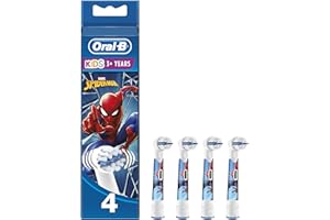 Oral-B Kids Testine di Ricambio con Marvel Spider-Man Personaggi, Confezione da 4, Testina Pensata Appositamente per i Bambini, dai 3 Anni in Su