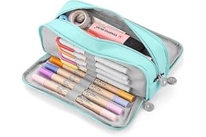 KidsPark Trousse Scolaire Garcon Fille Ado, Trousse à Crayons Grande Capacité avec 3 Compartiments, Sac à Crayons école Papeterie Organisateur pour Stylos Trousse à Maquillage Femme Homme