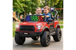 Baybee Bronco Baby Battery Operated Jeep for Kids | Ride on Toy Electric Car with LED Lights & Music | Rechargeable Battery Big Cars with Parental Control | Kids Car to Drive 3 to 8 Years (Red)