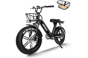 ‎HIMIWAY Himiway Escape Pro E-Bike 48V 17,5Ah Elektrofahrrad 20"X4" E-Mountainbike doppeltes Stoßdämpfersystem 50-80km 7-Gang 20cm Rücksitz zum Pendeln