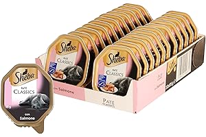 Sheba Paté Classics, Comida para Gato con Salmón, 85 g - 22 bandejas: Total 1870 g