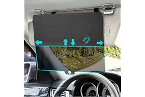 ZDDGNN Car Visor Sun Protection Extension, Anti-Glare Function, UV-Resistant, Suitable for Driver and Passenger (Black)