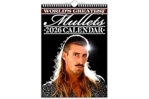 The Calendar King // World's Greatest Mullets - Calendrier mural 2026 (couleur, format A4)
