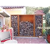 Kaminholzregal Aus Cortenstahl 150x100cm - Rostoptik Gartenregal Für Brennholz & Deko