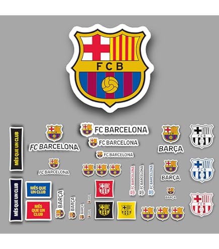 Sticker Mural FC Barcelone Officiel - Taille M 100x60 Cm - Blason Couleur Sur Fond Blanc - Facile à Poser