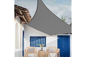 Sunal Sonnensegel 4x4m Quadratisch,PES Polyester Wasserdicht,95% UV Schutz,inkl.Befestigungsseile,Grau