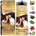 Kokila Hair Color Shampoo for Men & Women | No Ammonia - No Paraben | 10 Pair Free Gloves, Dark Brown 400Ml
