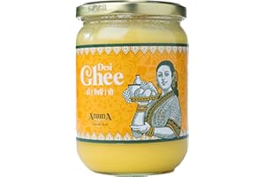 Amma Authentic Foods Ghee (Desi), 400g | 100% masło klarowane | Pasuje do diet Keto i Paleo | Idealny do pieczenia i smażenia w wysokich temperaturach