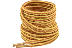 SUBAUM 2 Paires Lacets Chaussures Ronds pour Bottes,Lacets Chaussures de Randonnée/Sécurité/Marche Renforcés et Résistants pour Homme Femme