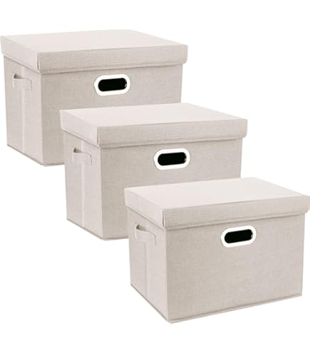 SONGMICSHOME Set van 6 Opvouwbare Opbergdozen met Deksel en Handgrepen