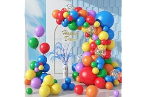 Biapian Rainbow Balloon Arch104PCS Rainbow Balloon Garland Kit With 18/12/10/5 Inch Assorted Colors Latex Balloons Colorful Confetti Balloon for Kids Birthday Carnival Circus Party Decorations Medium