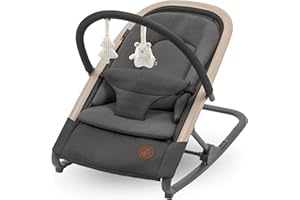 Maxi-Cosi Kori, 2-in-1 Ergonomic Baby Bouncer Chair with Toy Arch, 0-2 Years, up to 15 kg, Newborn Bouncer, 3 Recline Positions, Easy-in Harness, Lightweight & Compact, Newborn Pillow, Beyond Graphite