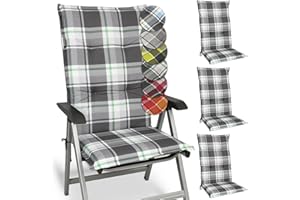 Beautissu 4 Poduszki na krzesło ogrodowe z wysokim oparciem Beautissu Sunny MK miętowy zielony HL 120 x 50 x 6 cm na siedzisko i oparcie wypełnione miękką pianką - odporna na promienie UV