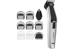 BABYLISS FOR MEN BaByliss 10-in-1 Titanium Multi Trimmer, Face and Body Grooming Kit, Nose Trimmer, Ultra-sharp Titanium Blades