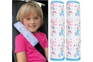 HECKBO 2X Kids Car Seat Belt Pads Seat Belt Protectors - Unicorn - Seat Belt Pads for Kids and Babies- Ideal for Any Seat Belt Car Booster Seat Kids Bicycle
