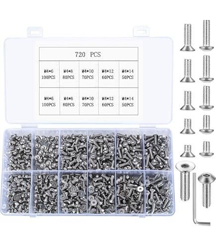 Set 450 Pezzi Viti E Dadi Torx - M3 M4 M5 In Acciaio Grado 10.9 Per Riparazioni E Fai Da Te - Foto 13
