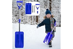 PURPLE STAR Pala da neve per bambini, 70-85 cm, piccola pala da neve per bambini, in plastica, portatile e rimovibile, pala per bambini per esterni