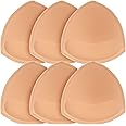 Nimiah Bra Pads Insert 3 Pairs Sewn Edge Bra Inserts AB, CD, DE Cups | Swimsuit Replacement Pad Beige Black White Optional