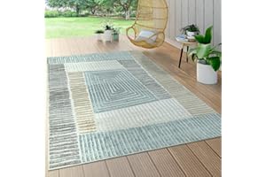 ‎PACO HOME Paco Home Dywan Do Wewn±trz I Na Zewn±trz Na Taras I Balkon Modny Geometryczne Wzory, Rozmiar:120x170 cm, Kolor: Be¿owy