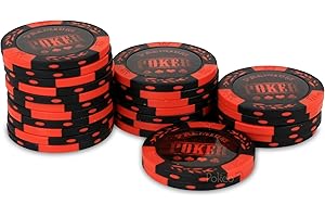 POKEO Rouleau 25 jetons Premium Poker Rouge