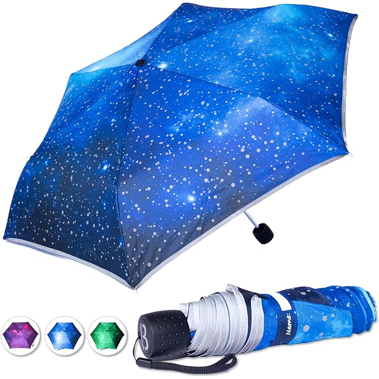 Jeansame Regenschirm Faltbar – Automatik-Schirm Mit Meeres-Motiv (Schildkröte, Delfin) Für Damen, Herren & Kinder (96 Cm Durchmesser)