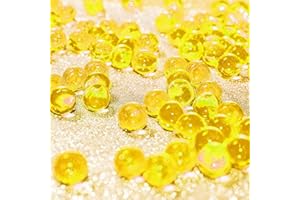 VICZON Lot de 10 000 perles d'eau pour plantes, perles en gel pour fleurs et plantes, réutilisables, pour bricolage, décoration, remplissage de plantes, couleur dorée