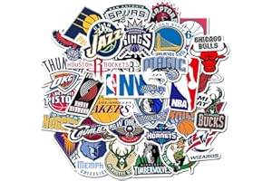 AFFOTO Basketball-Team Aufkleber für Laptop(32 PCS),Geschenk für Kinder Teens Erwachsene Jungen,Wasserdichte NBA Aufkleber für Wasserflaschen,Vinyl Stickers für Scrapbook,Skateboard,Auto
