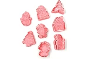 FANXIYA Moldes Galletas Navidad 8 Piezas Cortadores Galletas Navidad 3D Molde Galletas Para Cookie Fondant Decoración de Pasteles
