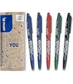 Pilot Frixion Clicker 5 Penne Cancellabili (Blu, Rosso, Verde, Nero) + Gomma Frixion Blu