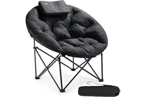 EVER ADVANCED Moonchair XXL - Silla de camping plegable (150 kg, acolchada, acolchada, extra ancha, para exteriores, camping, jardín, balcón, interior, color negro