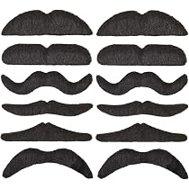 7-teiliger Falscher Schnurrbart-Set – Selbstklebend, Schwarz, Für Karneval & Kostümpartys