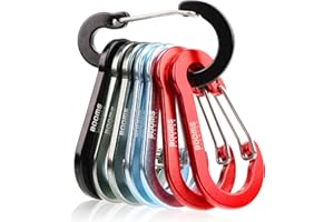 Booms Fishing CC5 Multi-Usage Clips Mousquetons, 8 Pack 2.7" Mousqueton Porte clé, Petit Mousqueton, Porte Clef,Sport de Plein Air