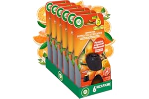 Airwick Ricariche per Diffusore di Oli Essenziali Armonia Istantanea, Confezione da 6 per Profumatore per Ambienti alla Fragranza di Mandarino e Arancia Dolce