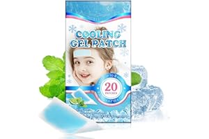 CHENYAYUN 20Pcs Fever Cooling Gel Patches for Kids & Adults, Relief Cooling Sheets for Headaches, Overheating, Heat Stroke, Long-Lasting, Safe & Drug-Free, Easy to Apply