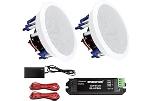 STUDIOFINIX Altoparlanti da soffitto Bluetooth da 5,25", 600 Watt, sistema di altoparlanti da incasso, adatti per interni, cucina, home theater, camera da letto, ufficio, patio coperto (2 altoparlanti