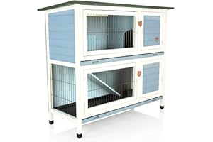 Rabbit Hutch in Blue 4ft Hide Rabbit Run Guinea Pig House by Cozy Pet Ferret Cage Rabbit Hutches in Blue RH04BL