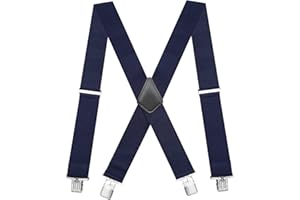 Chalier Elastyczne szelki o szerokości 5 cm, 4 mocne klipsy w kształcie X, dla mężczyzn i kobiet