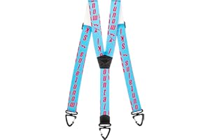 Olata Adjustable Ski Salopette X- and Y-Shape Braces/Suspenders with Plastic Carabiner Clips