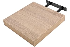 Etrexonline Estante de Pared 25x25x4cm Color Roble Blanco, Balda Flotante Pared de Madera Fijación Invisible, Estantes de Almacenamiento Decorativos, Ideal para Salón, Habitación, Pasillo, etc..