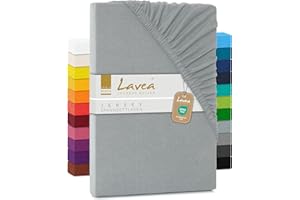 Lavea Drap Housse 90x200-100x200 - en 100% Coton Respirant - Draps Housses Convient aux Matelas Standards jusqu'à 20cm - Drap Rouge Soir avec élastique - Draps Housse sans Glisser du Matelas