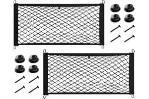 DOCAS Lot de 2 filet de coffre pour voiture, poche de rangement de poche Oganizer 45 x 25 cm, poche de protection universelle en maille filet pour camion, voiture, SUV, bateaux, maison (style 1)